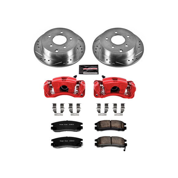 PowerStop Z23 Daily Driver Carbon-Fiber Ceramic Pads Drilled & Slotted Rotor & C