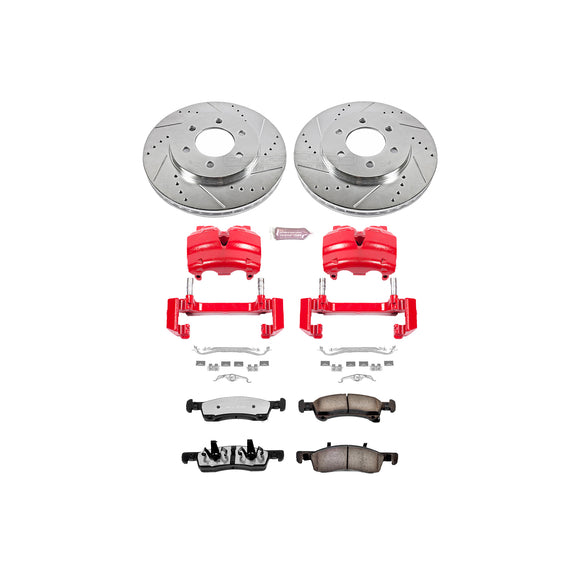 PowerStop Z36 Truck and SUV Ceramic Brake Pad, Drilled & Slotted Rotor, and Cali