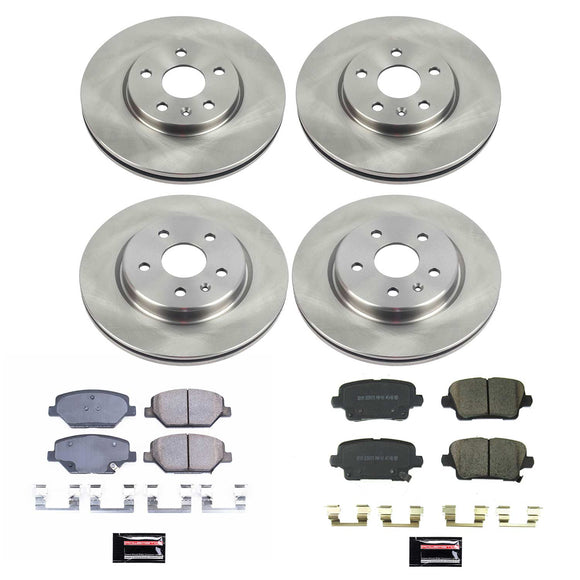 PowerStop OE Stock Replacement Low-Dust Ceramic Brake Pad and Rotor Kit