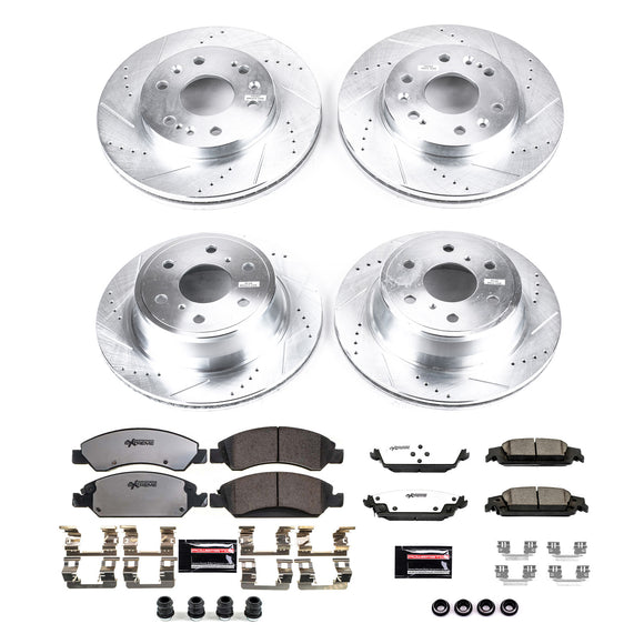 PowerStop Z36 Carbon-Fiber Ceramic Brake Pad with Drilled and Slotted Rotor Kit