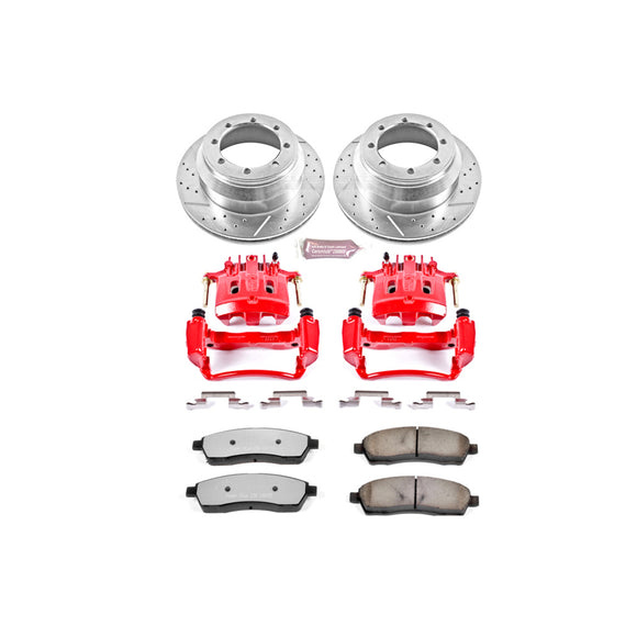 PowerStop Z36 Truck and SUV Ceramic Brake Pad, Drilled & Slotted Rotor, and Cali