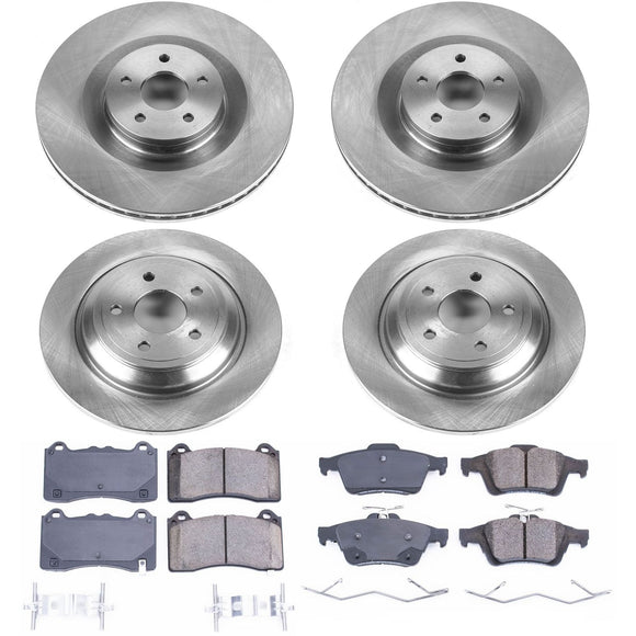 PowerStop OE Stock Replacement Low-Dust Ceramic Brake Pad and Rotor Kit
