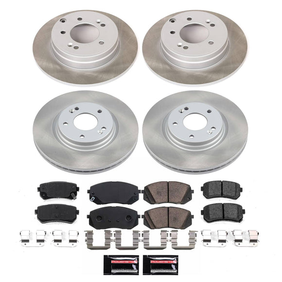 PowerStop Semi-Coated Rotor and Low-Dust Ceramic Brake Pad Kit