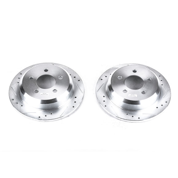 PowerStop Evolution Drilled Slotted Rotors Pair Rear For Jeep GrCherokee