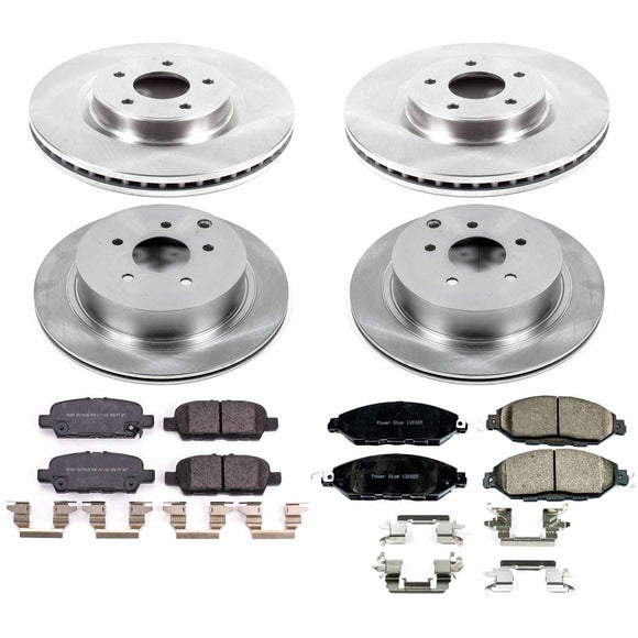 PowerStop OE Stock Replacement Low-Dust Ceramic Brake Pad and Rotor Kit