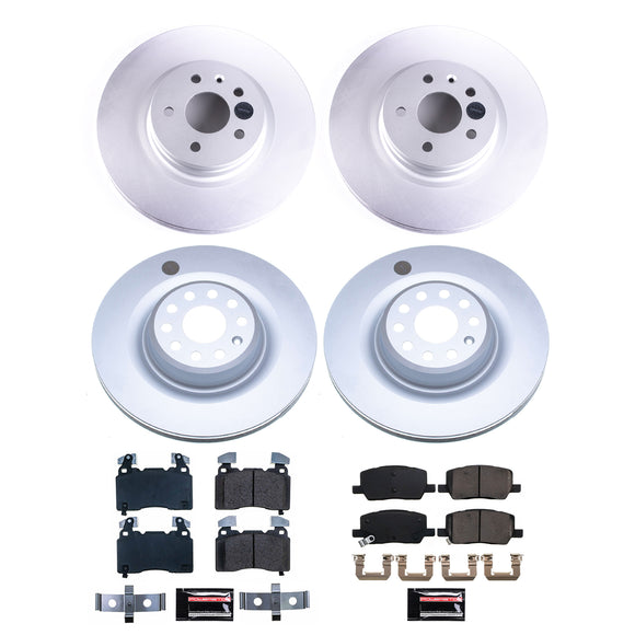 PowerStop Genuine Geomet Coated Rotor and Low-Dust Ceramic Brake Pad Kit