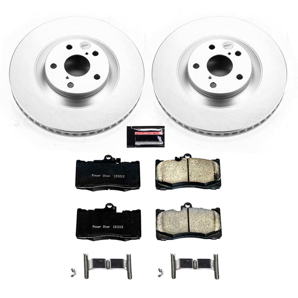 PowerStop Genuine Geomet Coated Rotor and Low-Dust Ceramic Brake Pad Kit