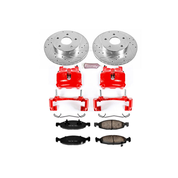 PowerStop Z23 Daily Driver Carbon-Fiber Ceramic Pads Drilled & Slotted Rotor & C