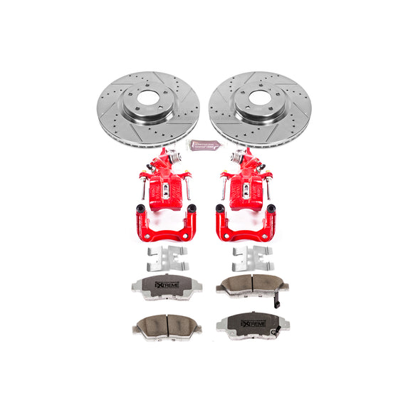 PowerStop Z26 Street Performance Ceramic Brake Pad, Drilled Slotted Rotor, and C