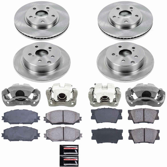 PowerStop OE Stock Replacement Low-Dust Ceramic Brake Pad, Rotor and Caliper Kit