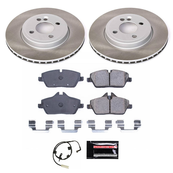 PowerStop Semi-Coated Rotor and Low-Dust Ceramic Brake Pad Kit