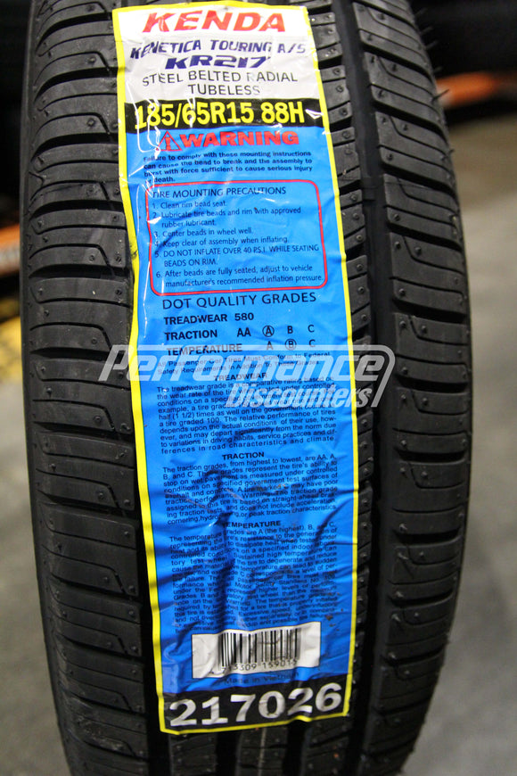 Kenda Kenetica Touring AS KR217 Tire(s) 185/65R15 88H SL 185/65-15 1856515