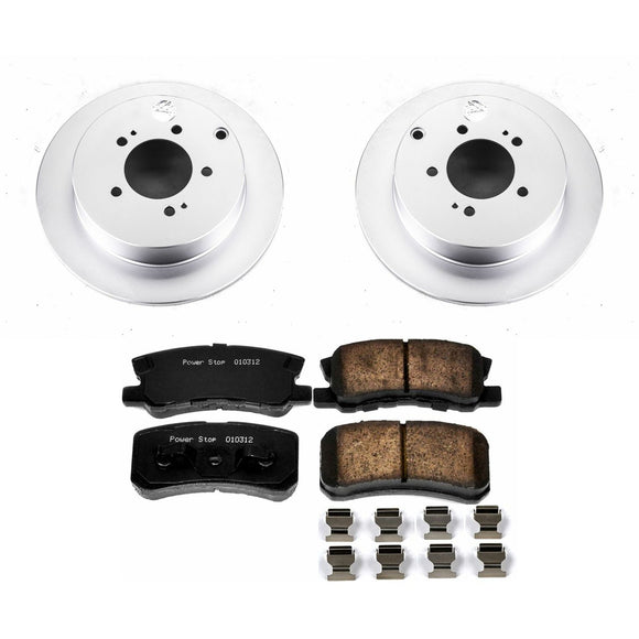 PowerStop Genuine Geomet Coated Rotor and Low-Dust Ceramic Brake Pad Kit