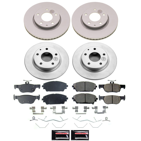 PowerStop Genuine Geomet Coated Rotor and Low-Dust Ceramic Brake Pad Kit
