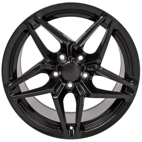 18" Replica Wheel CV31 Fits Chevrolet Corvette - C7 ZR1 Rim 18x10.5 Black Wheel