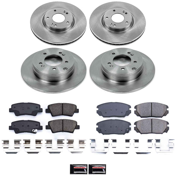 PowerStop OE Stock Replacement Low-Dust Ceramic Brake Pad and Rotor Kit