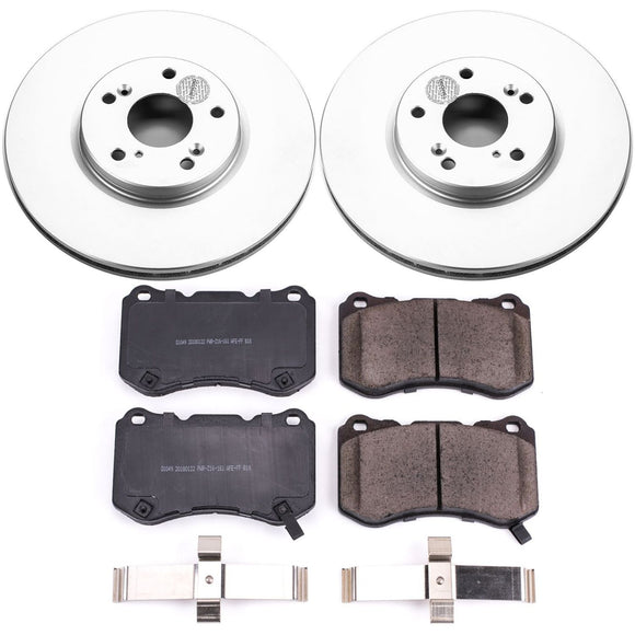 PowerStop Genuine Geomet Coated Rotor and Low-Dust Ceramic Brake Pad Kit