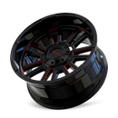 20x10 Mayhem Apollo Gloss Black Milled Prism Red 8x170 ET-19 CB125.2 Wheel Rim
