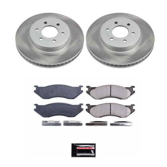PowerStop Semi-Coated Rotor and Low-Dust Ceramic Brake Pad Kit
