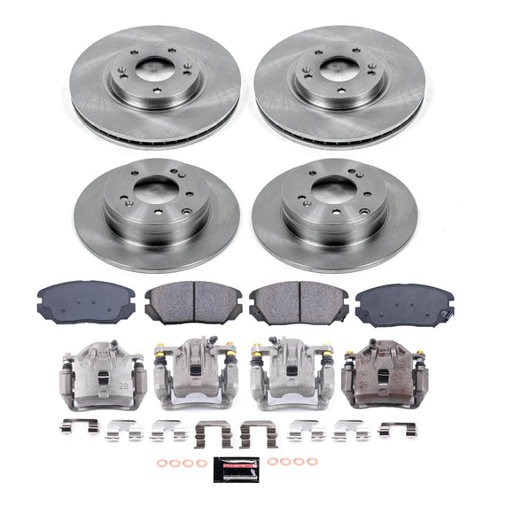 PowerStop OE Stock Replacement Low-Dust Ceramic Brake Pad, Rotor and Caliper Kit