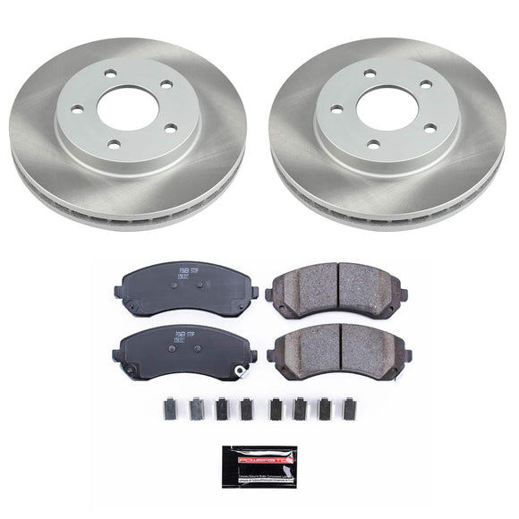 PowerStop Semi-Coated Rotor and Low-Dust Ceramic Brake Pad Kit