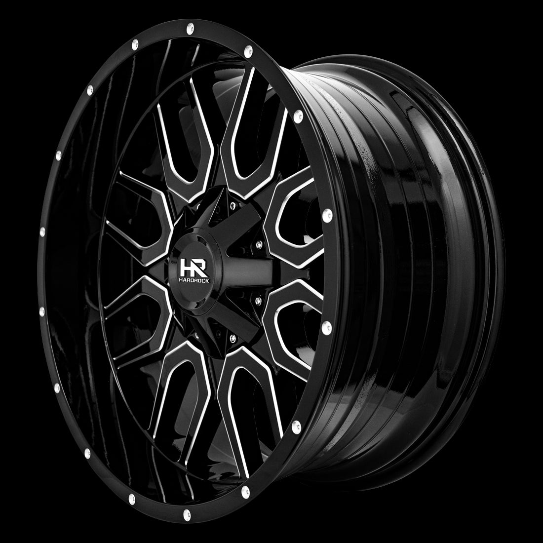 22x10 Hardrock Commander Gloss Black Milled 6x135/139.7 ET-25 wheel/rim