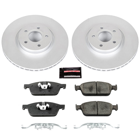 PowerStop Genuine Geomet Coated Rotor and Carbon-Fiber Ceramic Brake Pad Kit