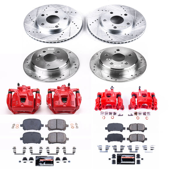 PowerStop Z23 Daily Driver Carbon-Fiber Ceramic Pads Drilled & Slotted Rotor & C