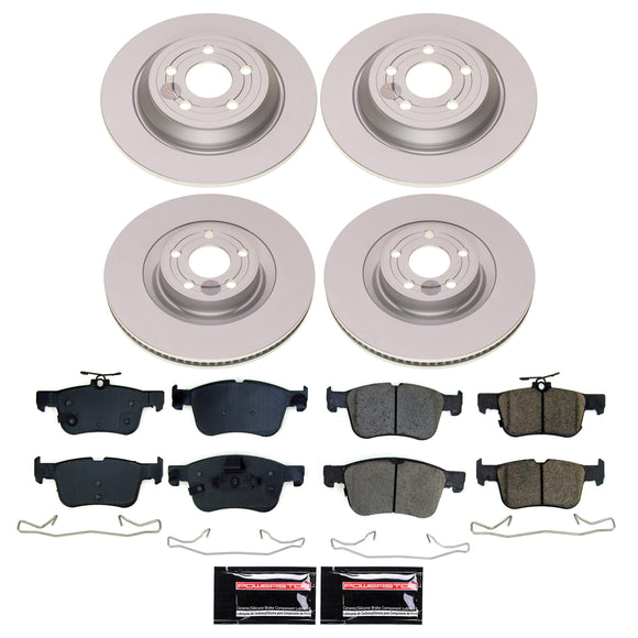 PowerStop Genuine Geomet Coated Rotor and Low-Dust Ceramic Brake Pad Kit