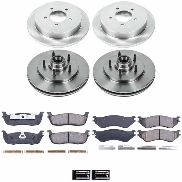 PowerStop OE Stock Replacement Low-Dust Ceramic Brake Pad and Rotor Kit