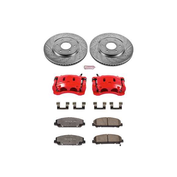 PowerStop Z36 Truck and SUV Ceramic Brake Pad, Drilled & Slotted Rotor, and Cali
