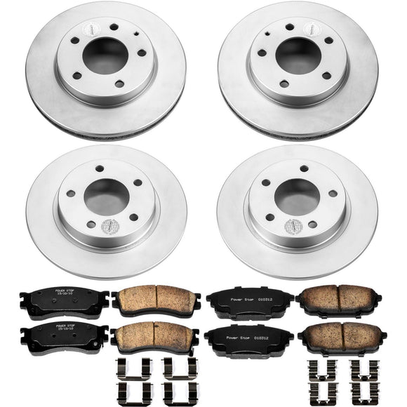 PowerStop Genuine Geomet Coated Rotor and Low-Dust Ceramic Brake Pad Kit