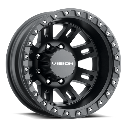 17x6.5 Vision 408 Manx 2 Dually Satin Black Wheel 8x210 ET-143 CB154.2