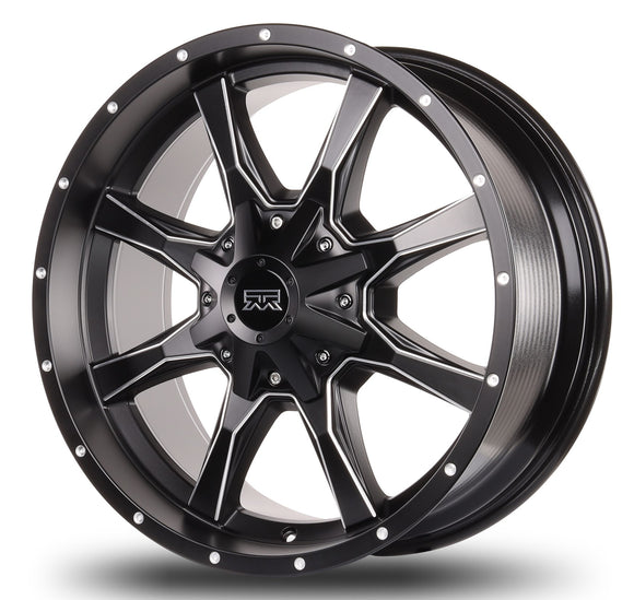 17x9 Mudder Trucker MT513 Black Milled 5x127 5x5 5x139.7 5x5.5 ET-12 Wheel