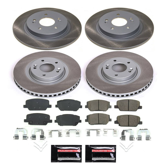 PowerStop Semi-Coated Rotor and Low-Dust Ceramic Brake Pad Kit