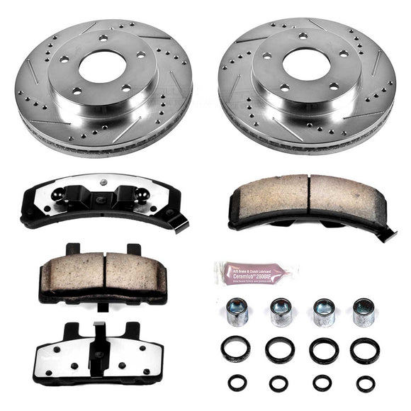 PowerStop Z36 Carbon-Fiber Ceramic Brake Pad with Drilled and Slotted Rotor Kit