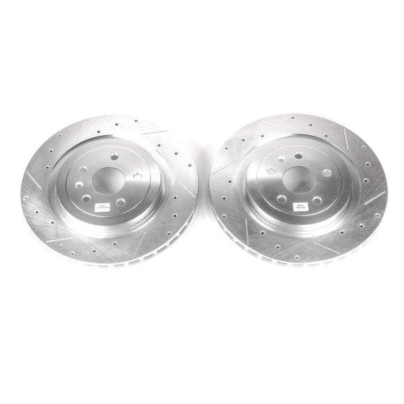 PowerStop Evolution Drilled Slotted Rotors Pair Rear For Cadillac CTS