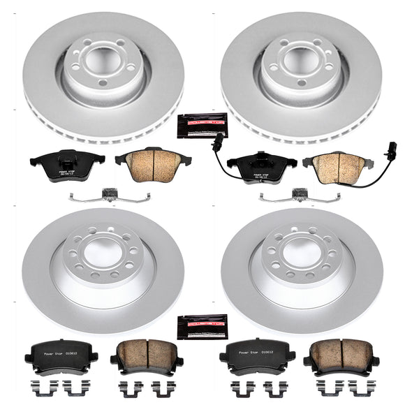 PowerStop Genuine Geomet Coated Rotor and Carbon-Fiber Ceramic Brake Pad Kit