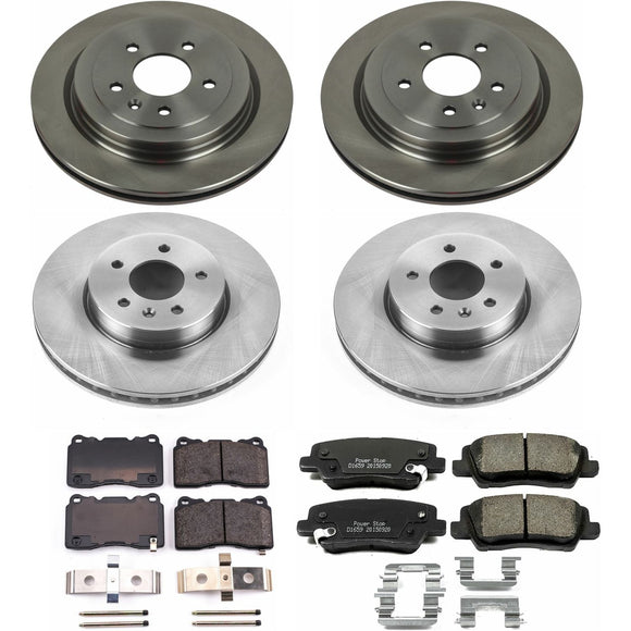 PowerStop OE Stock Replacement Low-Dust Ceramic Brake Pad and Rotor Kit