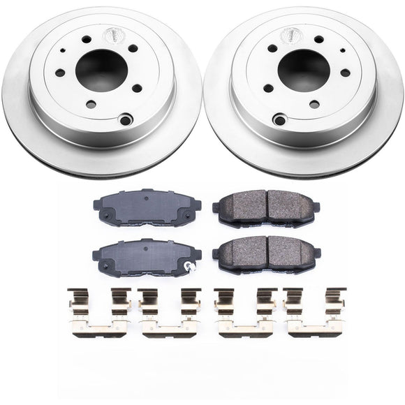 PowerStop Genuine Geomet Coated Rotor and Low-Dust Ceramic Brake Pad Kit