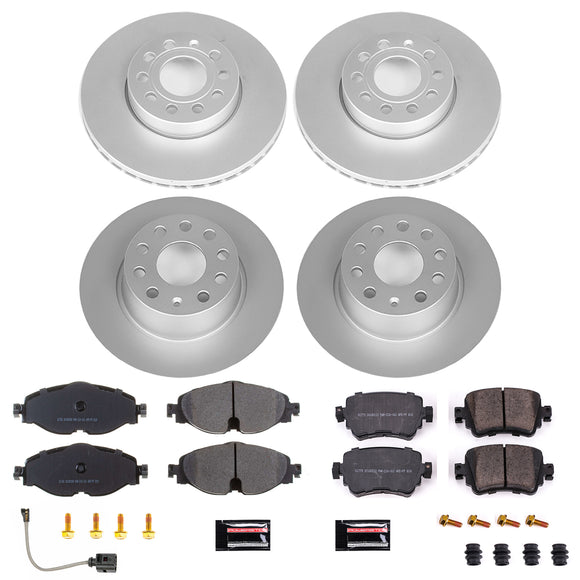 PowerStop Genuine Geomet Coated Rotor and Carbon-Fiber Ceramic Brake Pad Kit