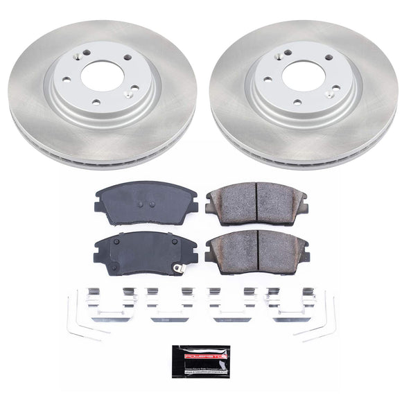 PowerStop Semi-Coated Rotor and Low-Dust Ceramic Brake Pad Kit