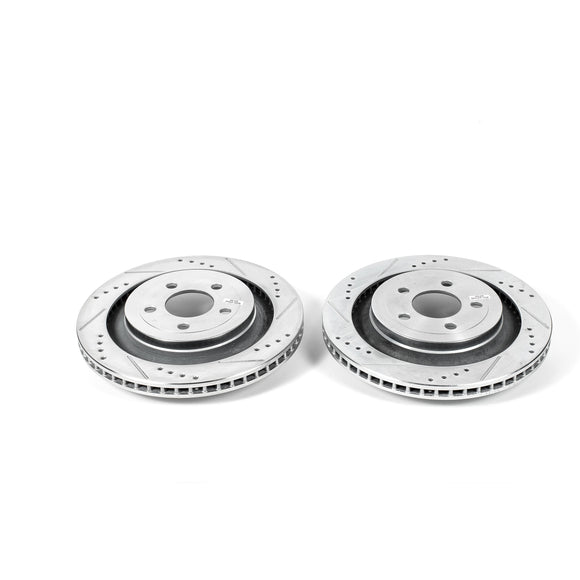 PowerStop Evolution Drilled Slotted Rotors Pair Rear For Ford Mustang