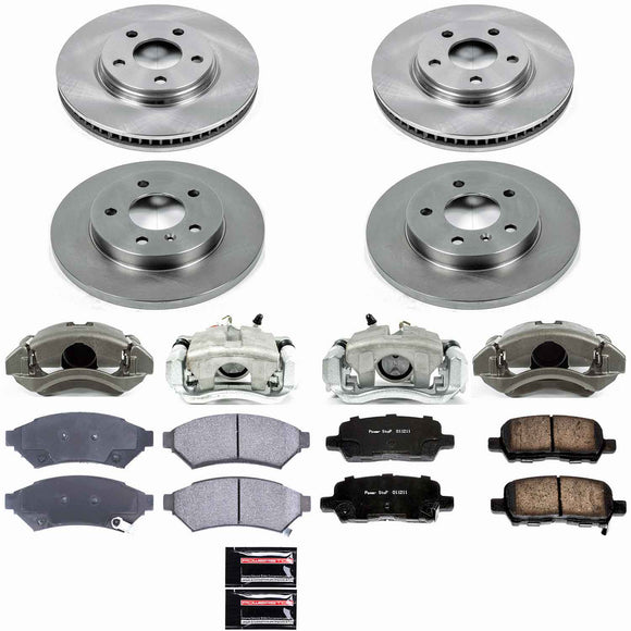 PowerStop OE Stock Replacement Low-Dust Ceramic Brake Pad, Rotor and Caliper Kit