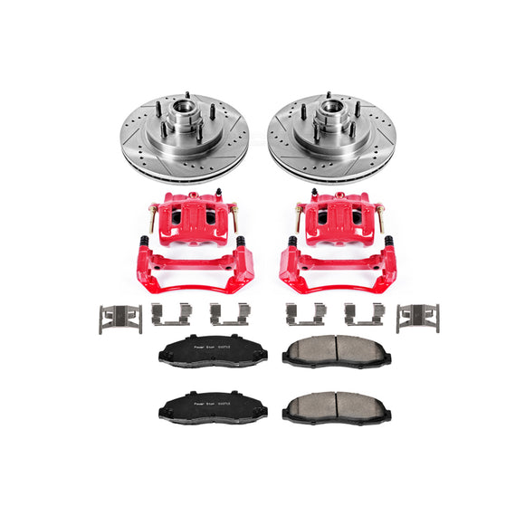 PowerStop Z23 Daily Driver Carbon-Fiber Ceramic Pads Drilled & Slotted Rotor & C