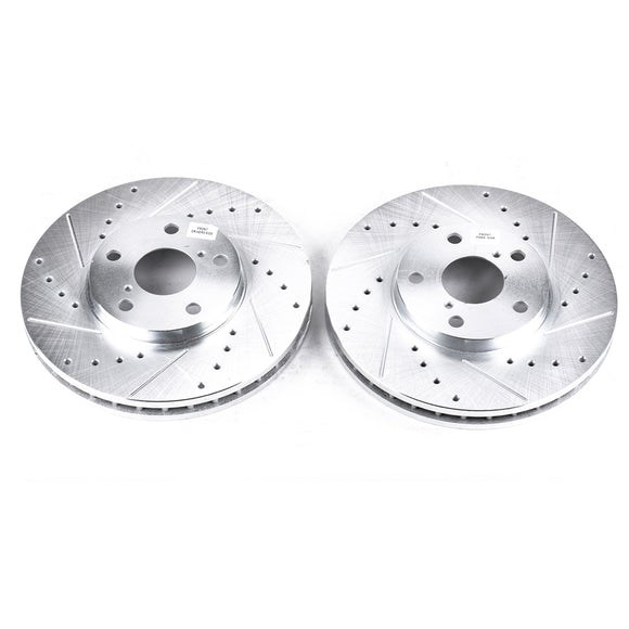PowerStop Evolution Drilled Slotted Rotors Pair Front For Lexus SC400