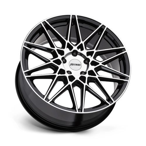 18x8 Petrol P3C Gloss Black With Machined Face 5x115 ET40 CB76.1 Wheel Rim