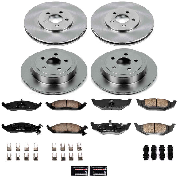 PowerStop OE Stock Replacement Low-Dust Ceramic Brake Pad and Rotor Kit