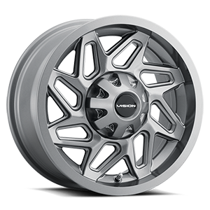 12x8 Vision 361 Spyder Gunmetal 4x110 ET-10.2 Wheel Rim