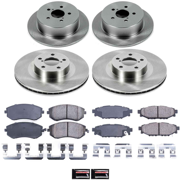 PowerStop OE Stock Replacement Low-Dust Ceramic Brake Pad and Rotor Kit